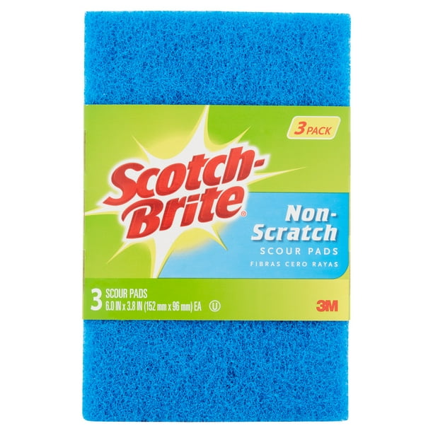 ScotchBrite NonScratch Scour Pad, 3 Count
