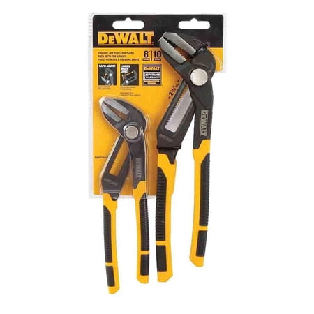 UPC: 0076174744286 | Dewalt DWHT74428 8  And 10  Straight Jaw Pushlock Pliers Set