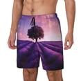 thumbnail image 1 of Balery Lavender Field Sunset Bañador para hombre, shorts de playa de secado rápido con entrepierna y forro de compresión-X-Large, 1 of 6