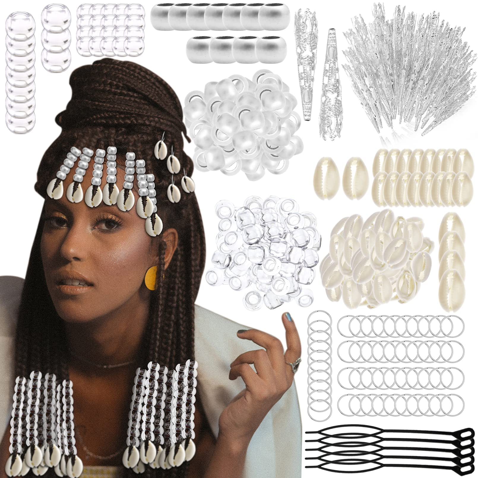 50pcs Colorful Hair Beads for Braids African Dreadlock Accessories