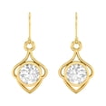 thumbnail image 1 of 6mm Ronde Moissanite 925 Argent Vermeil Fil Délicate Femmes Boucles d'Oreilles de Fiançailles, 1 of 4