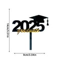 thumbnail image 2 of 2025 Graduation Acrylic Cake Topper - Pre-Assembled, Glitter Design, Black Cardstock - for Graduation Party Decorations & Cake Decoration, 2 of 3