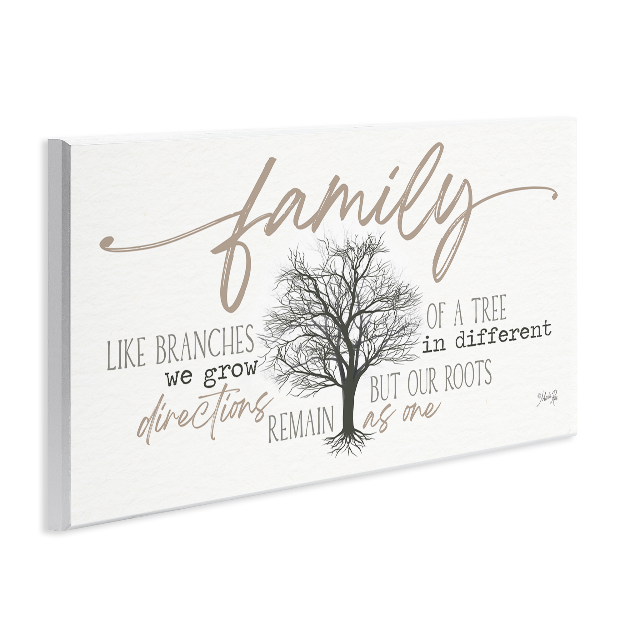 Stupell Industries Family Like a Tree Sentiment Text & Numbers Painting Unframed Art Print Wall Art, 17 x 7