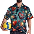 thumbnail image 4 of Love Men's Short Sleeve Beach Shirts Button Down Poplin Casual Printed Summer Unisex, 4 of 6