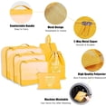 thumbnail image 5 of Packing Cubes Set, 6 Pcs Travel Packing Organizers for Suitcases, Large Capacity Travel Luggage Organizers Set includes 11 Storage Bags, Convenient Organizer Bags for Travel Lovers (Yellow), 5 of 7