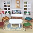 thumbnail image 2 of Chair Model for Doll House Vintage Ottoman Model Display Victorian Chair 1:12 Model Toy Girls Dollhouses Pretend Play Yellow 1, 2 of 4