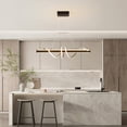thumbnail image 2 of SHILIU-Modern Pendant Light, 55W Dimmable LED Chandelier with Remote, Linear Kitchen Island Pendant Lighting, Black Wave Hanging Light Fixture for Dining Table Living Room Bedroom (L59 Adjustable), 2 of 4