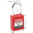 thumbnail image 2 of shiyou-Red Safety Padlock, Loto Lockout Tagout Safety Padlock (2 Locks, 2 Keys Per Lock) -P38S, 2 of 4