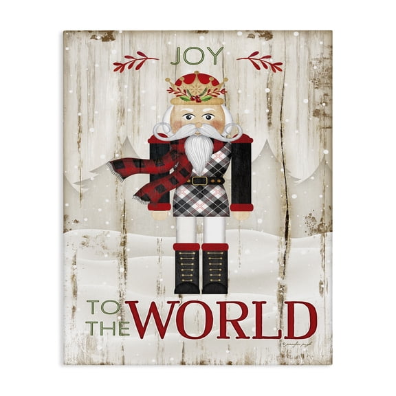 Stupell Industries Rustic Lodge Joy to the World Nutcracker Canvas Art, 24 x 30, by Jennifer Pugh