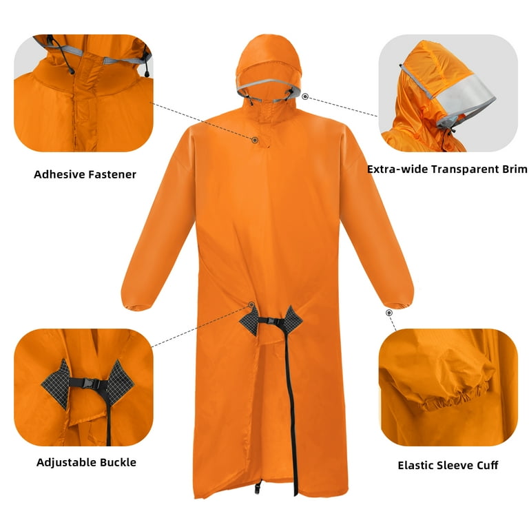 ammoon Hooded Rain Coat for Adults Lightweight and Waterproof