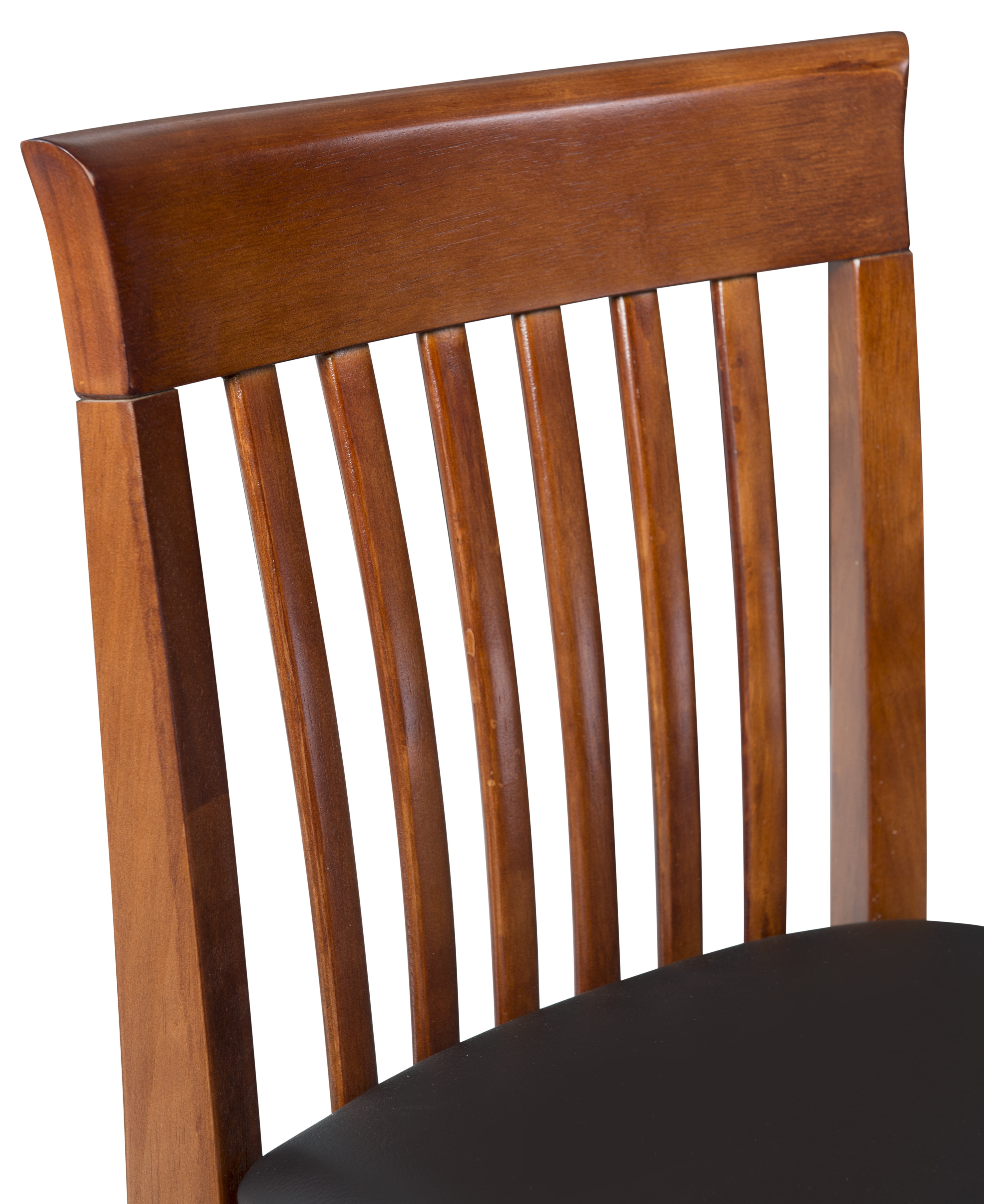 Linon Triena Wood Craftsman 31" Mission Back Faux Leather Bar Stool in Cherry