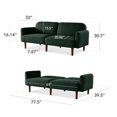 thumbnail image 3 of Best Choice Products Curved Convertible Futon, Boucle Fabric Split-Back Sleeper Bed - Evergreen, 3 of 10
