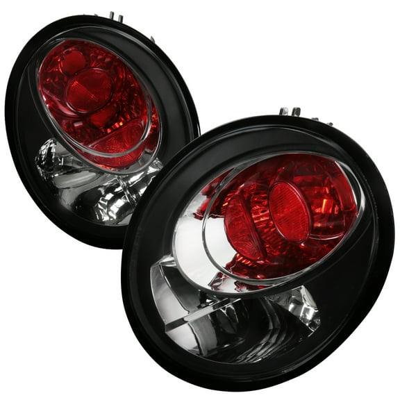 EURO TAIL LIGHTS BLACK HOUSING Made for and Compatible with 98-05 VOLKSWAGEN BEETLE