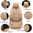 thumbnail image 5 of Tuqiang Car Seat Covers Full Set Leather for Mercedes-Benz for C32AMG 2008-Present Airbag-Safe Auto Seat Covers - Full 5-Seat Waterproof Set Beige, 5 of 6