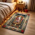 thumbnail image 2 of Cififendec Oversized Christmas 3D Visual Area Rug, 31.5"×19.68", Vintage Santa Themed Embossed Floor Mat for Xmas Living Room Floor Laying, 2 of 7