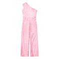thumbnail image 5 of vastwit Kids Girls Wide Leg Jumpsuit Sequin Sleeveless One Shoulder High Waist Party Romper Playsuit Pink 10, 5 of 7