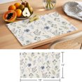 thumbnail image 6 of Blue Floral Spring Placemats Set of 4 Vintage Farmhouse Green Botanical Chic Place Mats Indoor Wipeable Table Mats Washable Cloth Dining Table Placemats for Kitchen Holiday Party Decor 13x19 Inch, 6 of 9