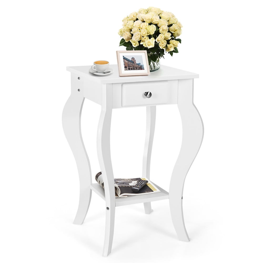 Finihen End Side Table, Set of 2 Side Table End Table Night Stand with Shelf, Sofa Couch Table, for Small Spaces, Living Room, Bedroom, White Finihen End Side Table, Set of 2 Side Table End Table Night Stand with Shelf, Sofa Couch Table, for Small Spaces, Living Room, Bedroom, White