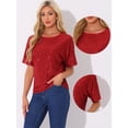 thumbnail image 2 of DARING DIVA Women's Costume Sequin Clubwear Blouses T-Shirts M Red, 2 of 6