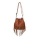 thumbnail image 5 of Bolso bandolera de piel para mujer, moderno, informal, con correa ajustable, para picnic Marrón, 5 of 9