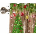 thumbnail image 5 of Christmas Tree Kitchen Curtain 2 Panels Tiers Curtains 36 Inch Length, Xmas Snowflake Botanical Balls Vintage Curtains Rod Pocket Curtains Window Drapes Treatment Window Cafe Curtains, 5 of 5