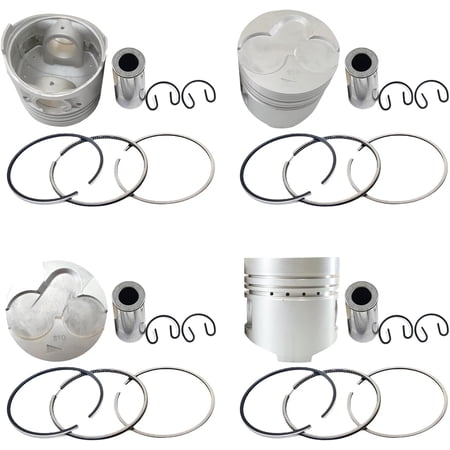 4PCS 4D56 Piston + Piston Rings For PICKUP PAJERO L200 L300 For Mitsubishi 4D56 4D56T Engine Piston Diameter 91.1mm STD 4D56 piston Rings set Piston MD103318 MD050021