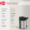thumbnail image 4 of Hailo Compact-Box M Trash Can, 4 Gallon, Lid-Lift, Small Kitchen Bin, Steel, 4 of 11