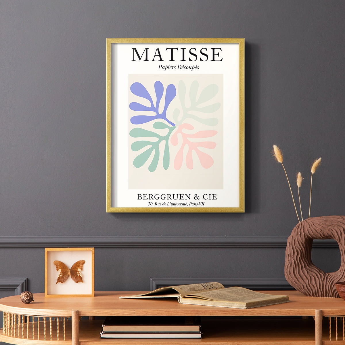 Matisse DIV Framed Print in Gold Solid Wood Framed Print No Nail Hanging