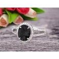 thumbnail image 2 of 2.75 Carat Oval Shape Gemstone With Split Shank Halo Design Black Diamond Moissanite Engagement Ring Wedding Ring Anniversary Gift On 10k White Gold, 2 of 5