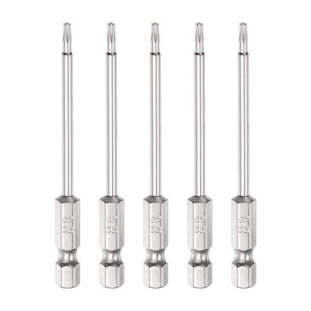 Bit de Torx de Seguridad Hex Shank, Brocas Torx Star S2 de Acero Magnético, Bit de Destornillador Resistente a Manipulación, T8