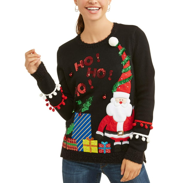 Holiday Time - Women's Light Up Ugly Christmas Sweater - Walmart.com ...