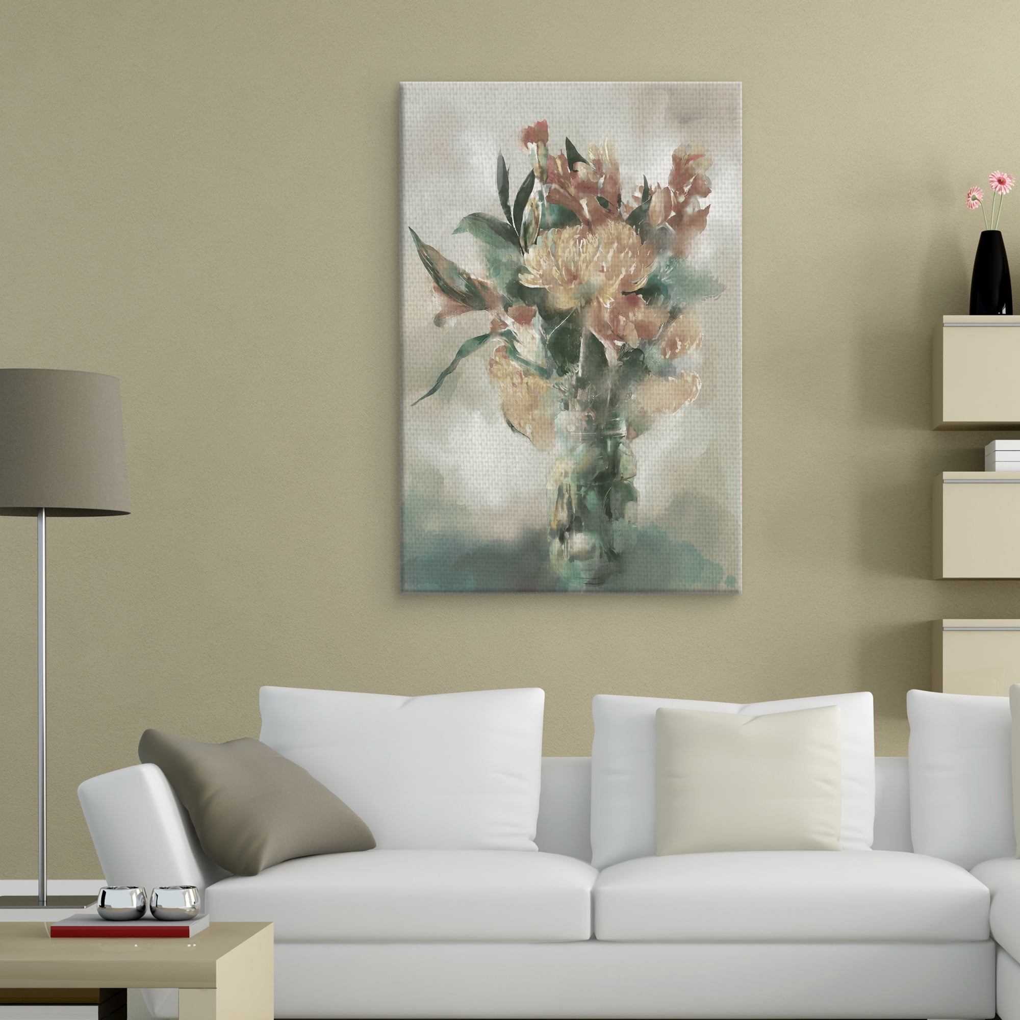 Masterpiece Art Gallery Splendor Auburn Flower Bouquet by Studio Arts Canvas Art Print 24" x 36"