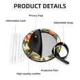 thumbnail image 4 of Peach 2pcs PU Leather Round Bag Tags with Privacy Cover and Name ID Tag - Suitcase Tags for Travel Luggage, Handbags, Backpacks, School Bags, 4 of 6