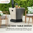 thumbnail image 3 of Sunjoy AmberCove Cartwell 45,000 BTU Matte Black Steel Outdoor Patio Portable Offset Propane Gas Heater with Wheels and Table Top for Commercial & Residential Use, 3 of 19