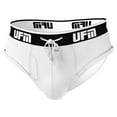 thumbnail image 3 of UFM Mens Underwear, Polyester-Spandex Mens Briefs, Regular and Adjustable Support Pouch Men Underwear, 28-30 Waist, White, 3 of 5
