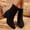 Black, variant on YOUYEDIAN Boots for Women Fall Winter Vintage Pointed Toe Casual Ankle Booties Block Heel Fashion Comfy Warm Shoes