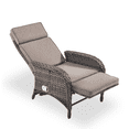 thumbnail image 4 of OPOHORO Outdoor Recliner Chair, Adjustable Reclining Patio Chair with Cushion, Wicker Outdoor Chaise Lounge with Adjustable Backrest and Footrest, Ideal for Pool Deck, Gray, 4 of 9