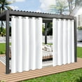 thumbnail image 2 of Lapalife Outdoor Curtains for Patio Waterproof W71xL84, Blackout Weighted Outside Curtains Weatherproof UV Resistant Privacy for Porch, Pergola, White, 1 Panel, 2 of 8