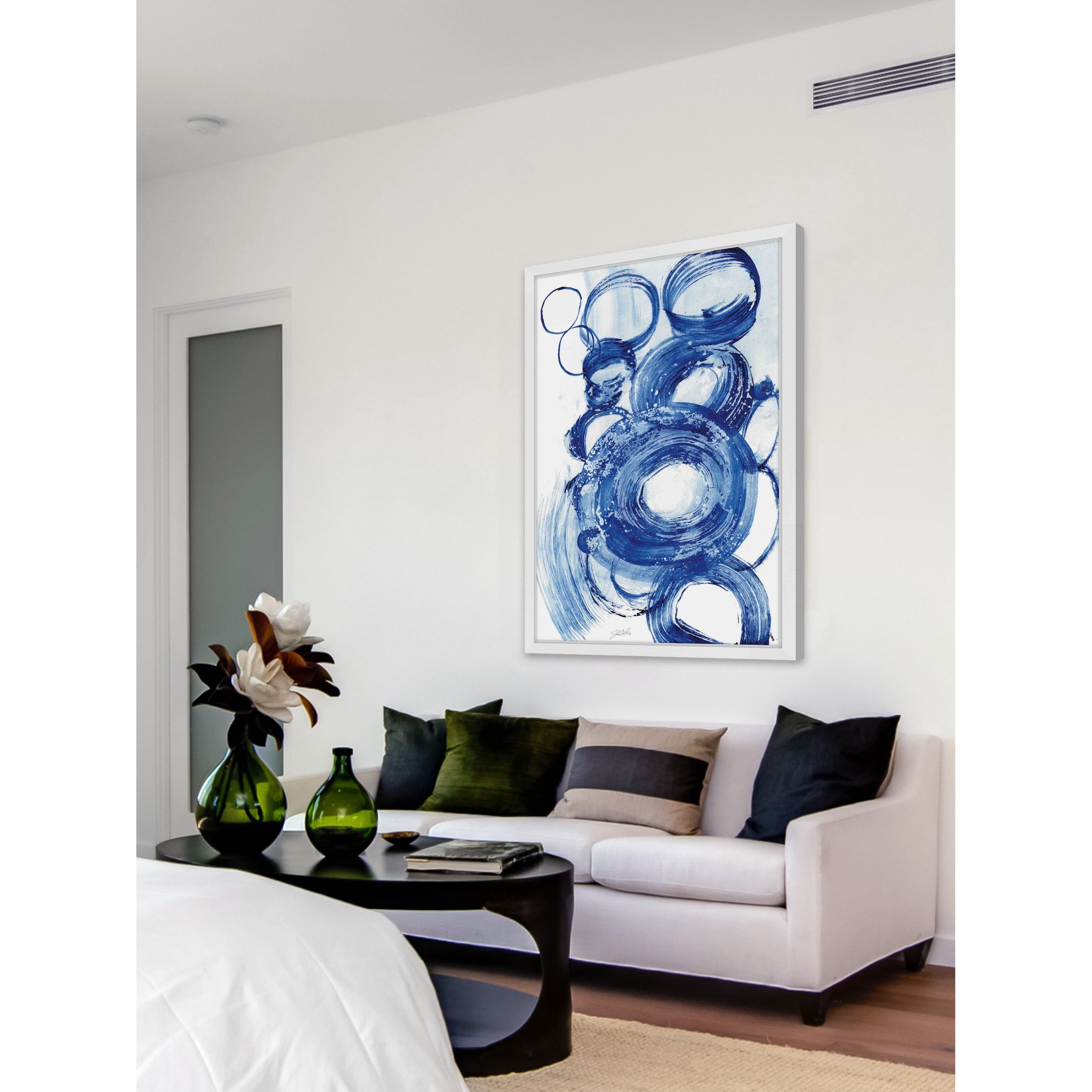 Marmont Hill "Blue Circle Study II" Framed Painting Print