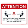 thumbnail image 1 of Social Distancing Restaurant Sign, Maintain 6 Foot Distance Sign, 24x30 Aluminum, 1 of 1