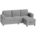 thumbnail image 3 of Walsunny 79" Convertible Sectional Sofa, L Shaped Sofa Couch with Reversible Chaise for Living Room Modern Linen Fabric for Living Room, Light Gray, 3 of 9
