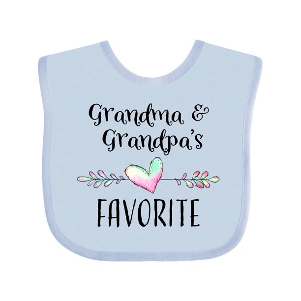 Grandma and Grandpas Favorite Heart Grandchild Baby Bib