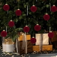 thumbnail image 4 of Adornos Navideños Flocados de 6 Cm, 12 Bolas de Terciopelo Oscuro con Cuerda para Colgar | Decoraciones Navideñas de Plástico Duradero | Decoración Navideña Multiusos para Árboles, Puertas, Paredes y, 4 of 6