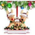 thumbnail image 1 of 2022 Christmas Ornament, Personalized Deer Christmas Tree Ornaments, DIY Christmas Trees Hanging Decorations for Gift, Popular Mini Indoor Resin Christmas Ornaments in 2022, Family 2-6, 1 of 5