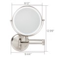 thumbnail image 6 of Better Homes & Gardens Wall Mount Modern 8 inch Round LED Mirror Has Frame, Satin Nickel, 6 of 7
