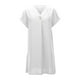 thumbnail image 3 of WILLBEST Vestido Playero De Lino De Color Liso De Verano Para Mujer, Manga Corta, Cuello En V, Botones, Ligero, Transpirable Y Elegante, Informal, Para Vacaciones, Viajes Y Uso Diario., 3 of 3