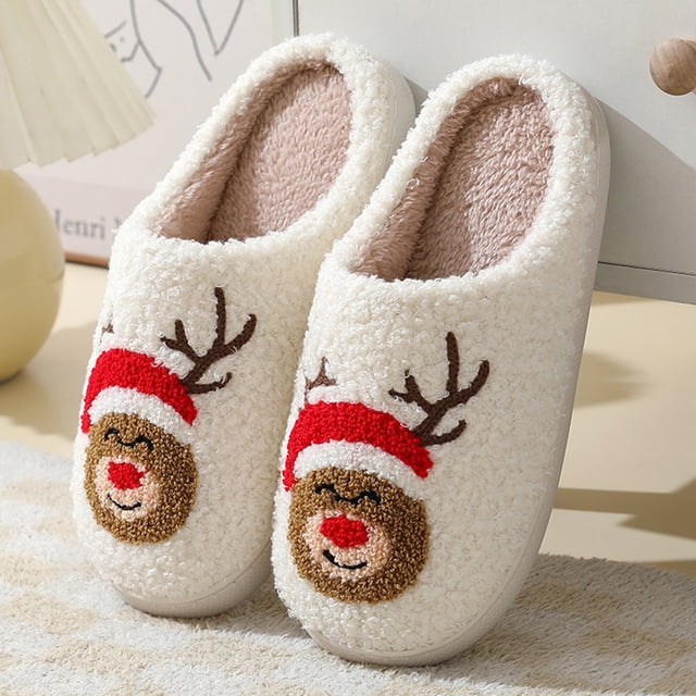 Pantufla Zapatillas De interior difusas Likrtyny con suela gruesa navideña 42-43 Tenis De Mujer Tenis De Hombre