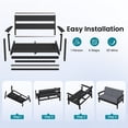 thumbnail image 3 of SERWALL Outdoor HDPE Patio Loveseat Sofa with Cushion,Weather-Resistant Patio Furniture for Poolside, Patio, Balcony, Porch & Backyard, Black / Grey, 3 of 8