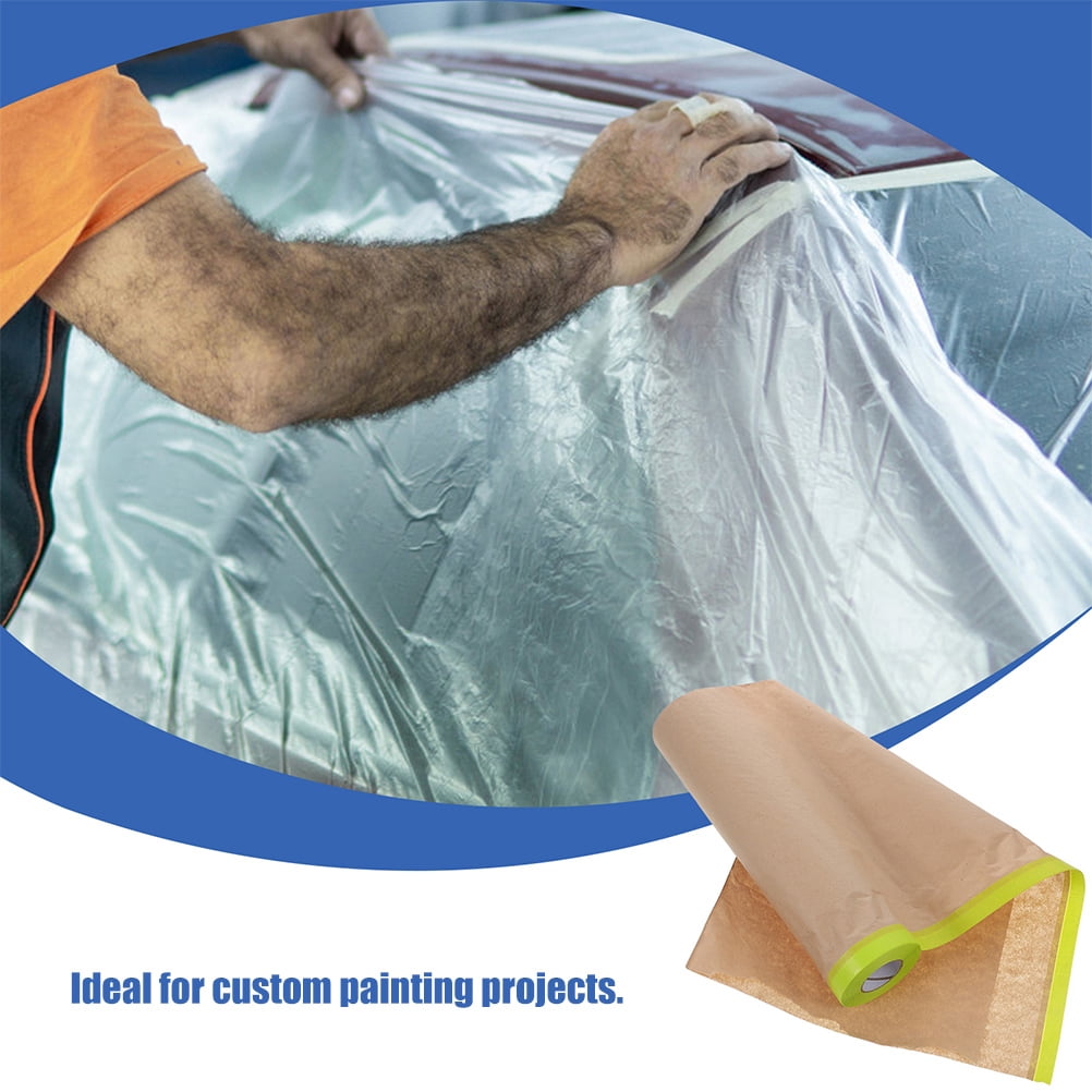 BESTONZON Painters Paper Masking Film with Tape for Automotive and Motorcycle Graphics Brown 5Pcs