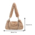 thumbnail image 3 of Bolso informal para mujer, bolso de mano sencillo con cadena grande y suave, bolso de viaje (caqui), 3 of 8